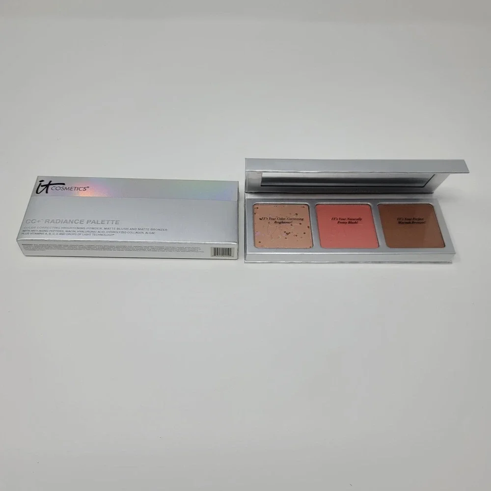 IT Cosmetics CC+ Radiance Palette Naturally Pretty Brightener Blush Bronzer New